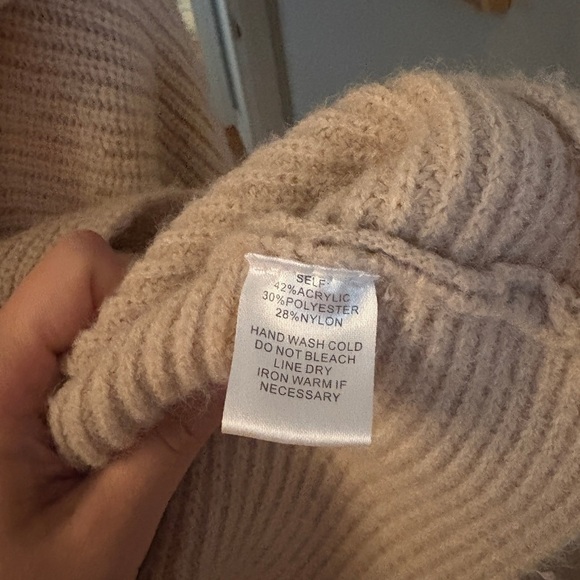 Tan Ribbed collared Sweater - Picture 3 of 4